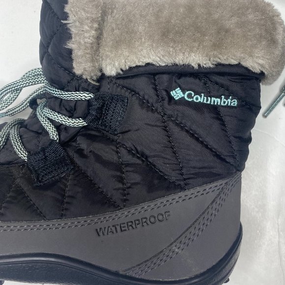 Columbia Youth size 4 Minx Shorty Omni heat waterproof-K snow boot in black/grey - Picture 13 of 15